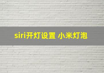 siri开灯设置 小米灯泡